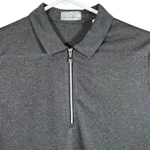 Callaway Womens Opti-Dri Quarter Zip Golf Polo Shirt Black Heather Medium NEW